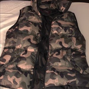 camo puffer vest